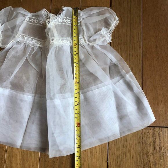 VTG Baby Christening Gown Dress Baptism 0-6 Set 2 - Picture 4 of 6